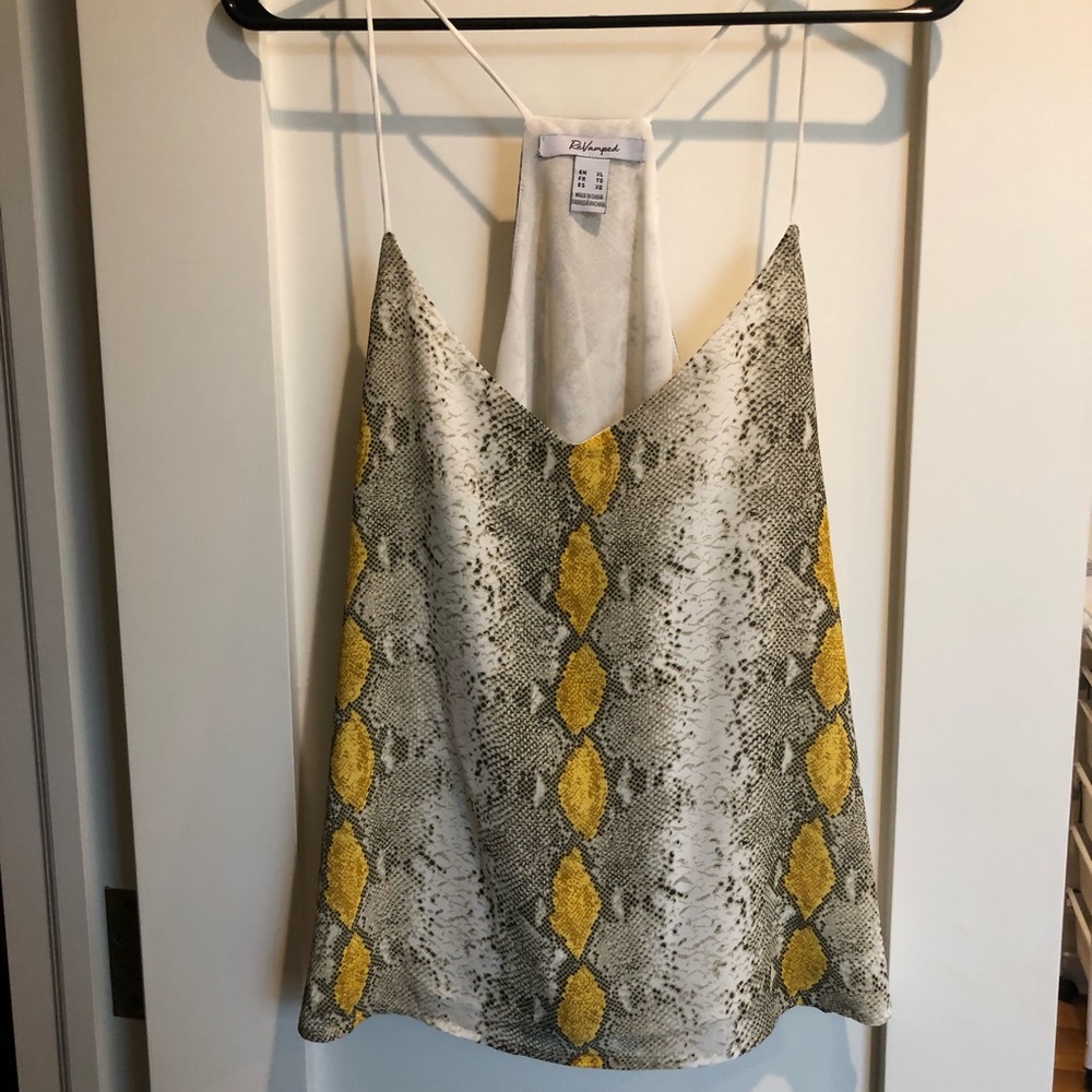 snakeskin print cami racer back